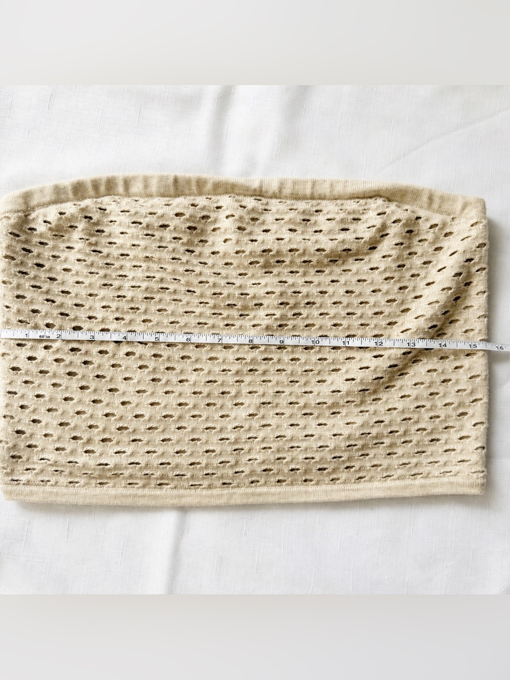 Aerie Open Knit Tube Top Sweater Beige Taupe Size Large - Picture 2 of 6